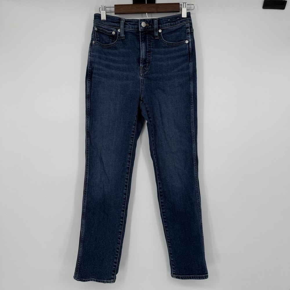 MADEWELL The Perfect Vintage Straight Jean‎ High Rise Blue Stretch Denim Size 25